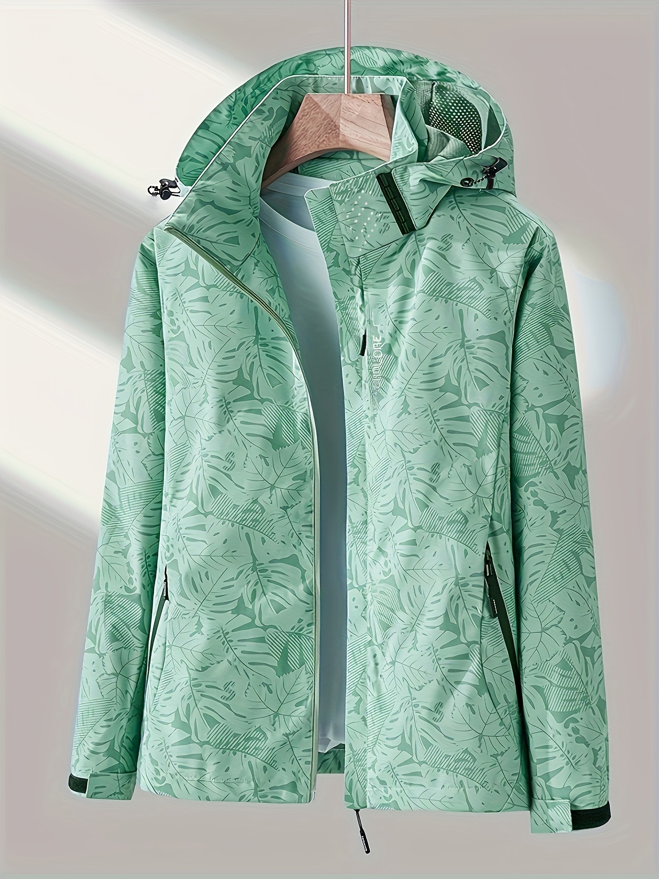 womens camouflage outdoor jacket windproof rainproof with removable hood perfect for outdoor adventures