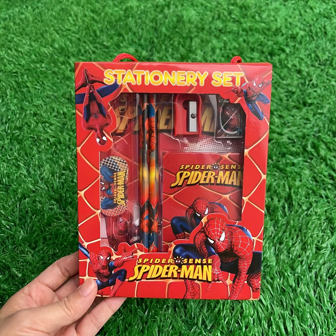 E-shop Marvel -Man Bürobedarf Set, Enthält Lineal, Bleistift, Notizbuch, Kreatives Zeichen Schreibwaren Geschenkbox, Plastik Schreibgeräte für