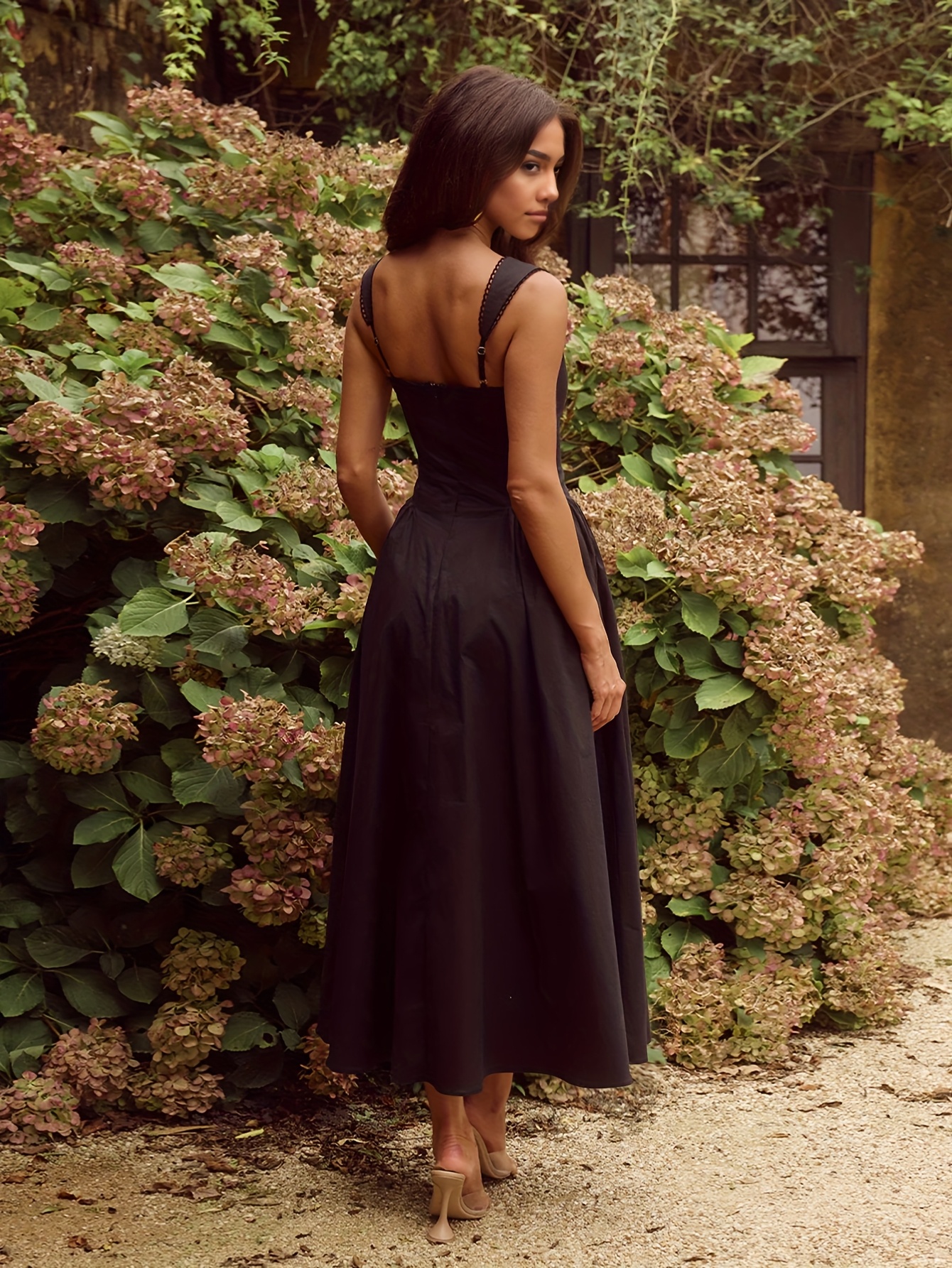 sachin and babi light blue dress black square neckline high waist maxi dress full skirt