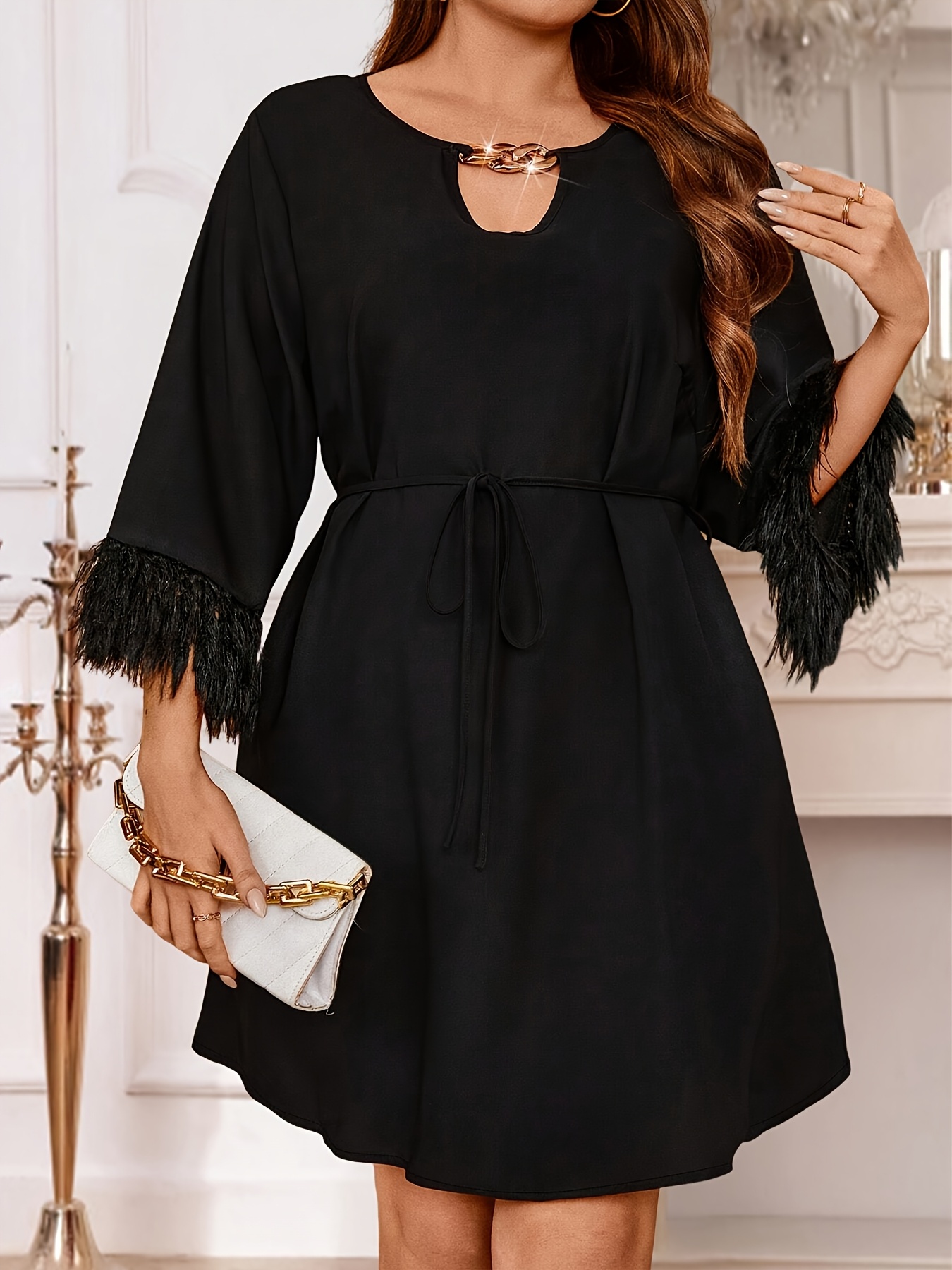 fitted lace wedding dress Mell Black Metallic Dress S main image 1