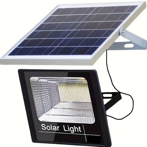 item picture 1pc integrated solar led floodlight for outdoor indoor use remote control solar panel energy design for driveways gardens parking lots heavy duty plastic floodlight energy powered led solar
