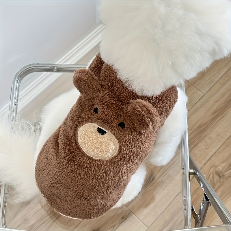 Fluffy Bear-themed Dog Sweater - Soft Warm Fiber Pullover, Suitable For Small/medium Dogs, Machine Washable, Perfect For Teddy, Bichon, Poodle, And Schnauzer Breeds
