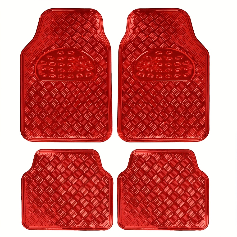 TEMU 4pcs Car Floor Mats - Waterproof/dustproof - Pvc Material For , Multiple Colors , Suitable For Sedans, Suvs And Trucks