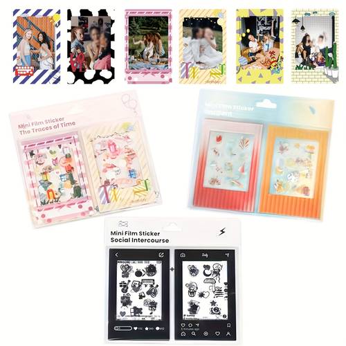 30 10pcs mini photo frame stickers set designed for 3 inch photos suitable instax mini 12 11 9 8 7 50 evo instant film cameras create a personalized photo wall through hand made a of styles from