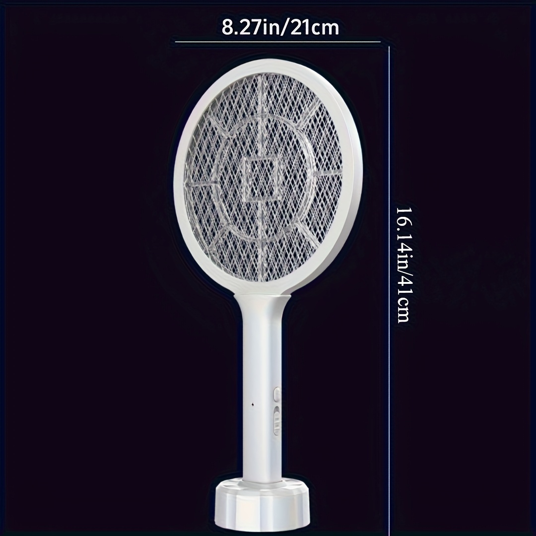 Image of 1pc Rechargeable Handheld Electric Swatter, Electric Insect Killer, Indoor Insect Killer With Stand, Desktop Killer, Portable Insect Killer, Quiet Energy- Lamp