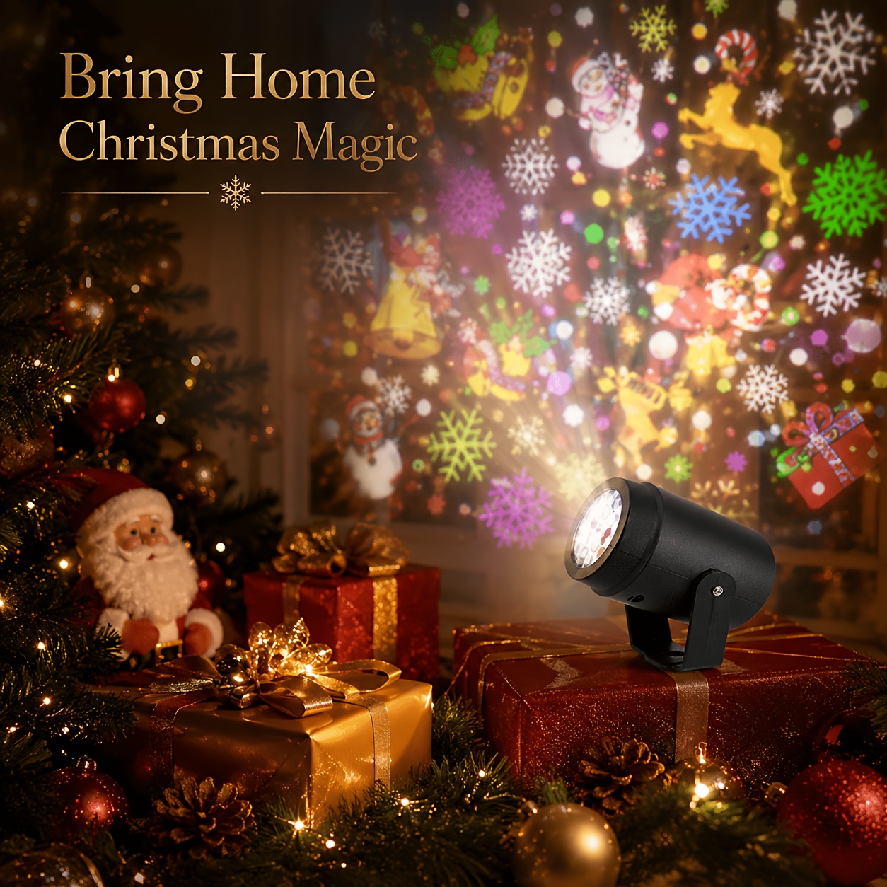 led christmas night light projector 16 kinds of pattern projection lights christmas hd projection atmosphere night light usb dynamic rotating elk candy santa projection holiday lighting decoration ceiling floor christmas halloween decoration Product details 3
