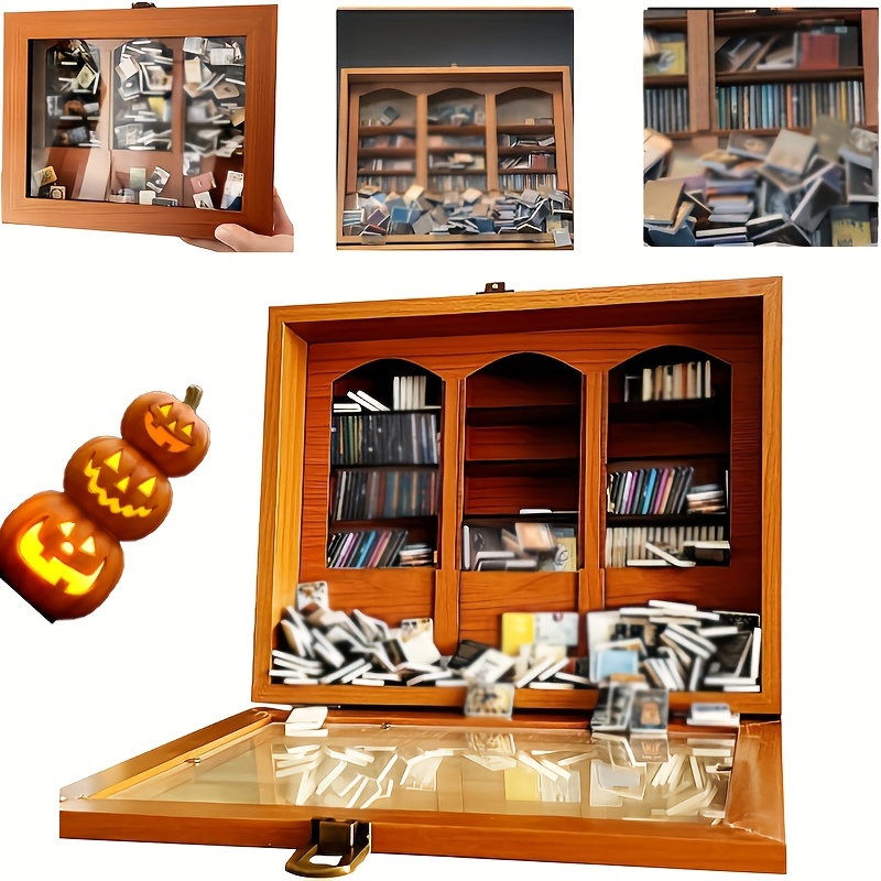 1pc Wooden Anti-anxiety Bookshelf: Shake To Stress - Gift For - Handmade Display Cabinet