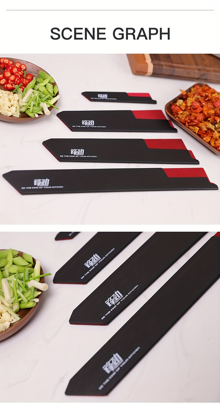   brand 4 12pcs knife   guard black universal pp plastic sheath non toxic knife sheath chef kitchen knife blade protector convenient storage knife cover details 7