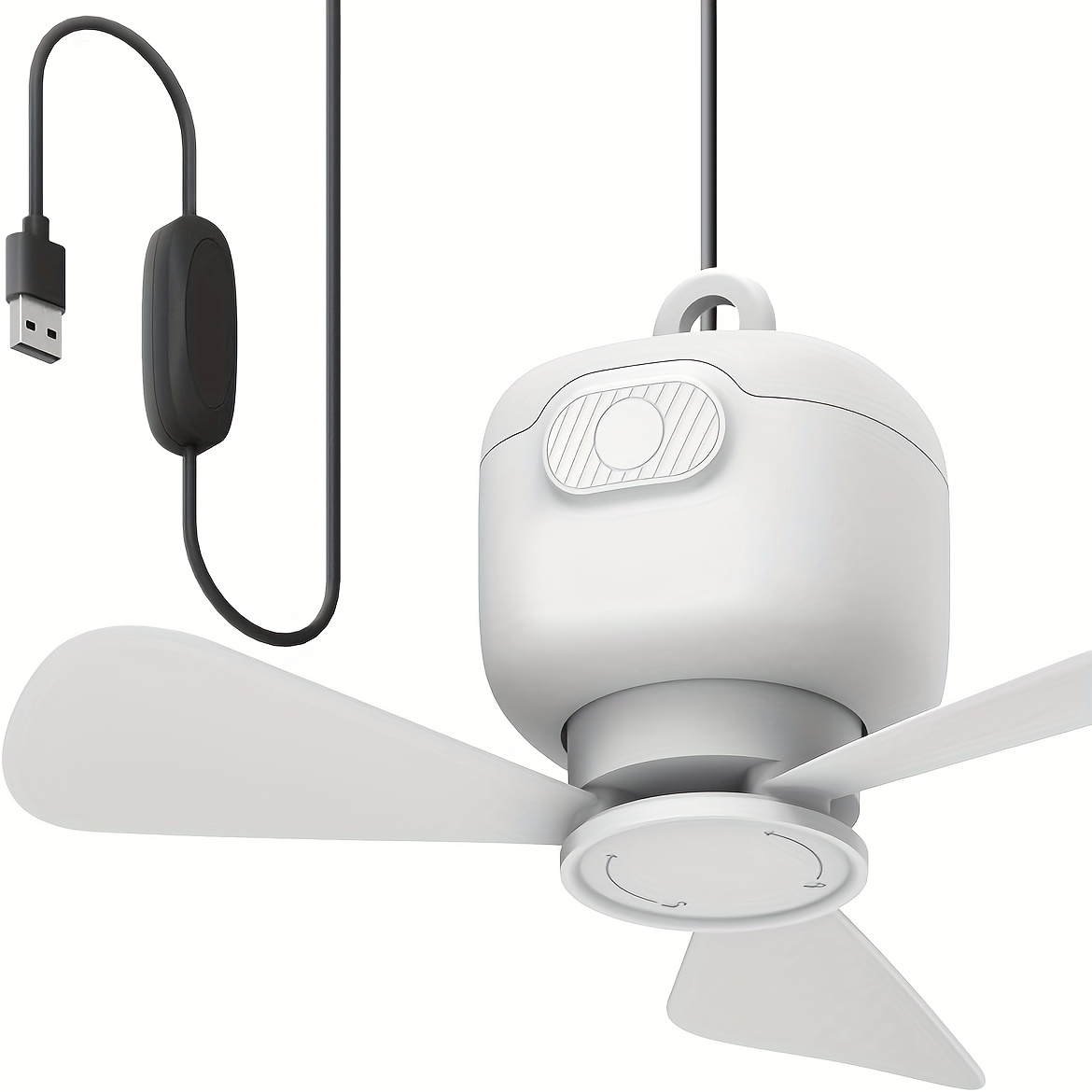 TEMU Fans, A Portable Camping Fan Featuring A Hook, Compact Usb Plug-in Personal Hanging Fan Suitable For Tents, Canopies, Rvs, Gazebos, , Dorms, And Bedrooms, With A Removable Blade