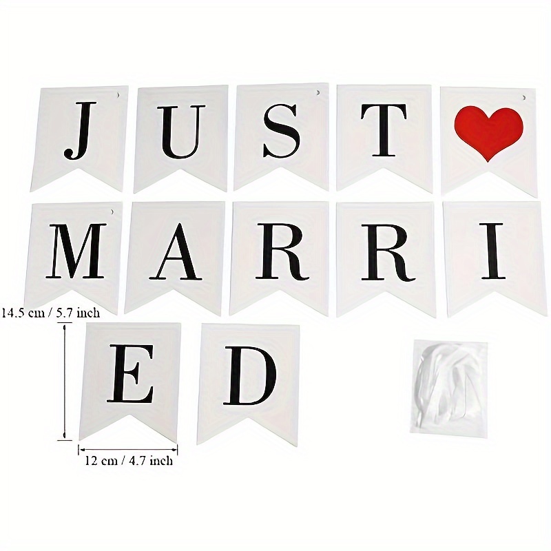 1pc, Just Married Vintage Banner - Perfect for Wedding, Bridal Shower, and  Home Decor - Festive and Elegant Garland for Photo Booth and Party Decorati