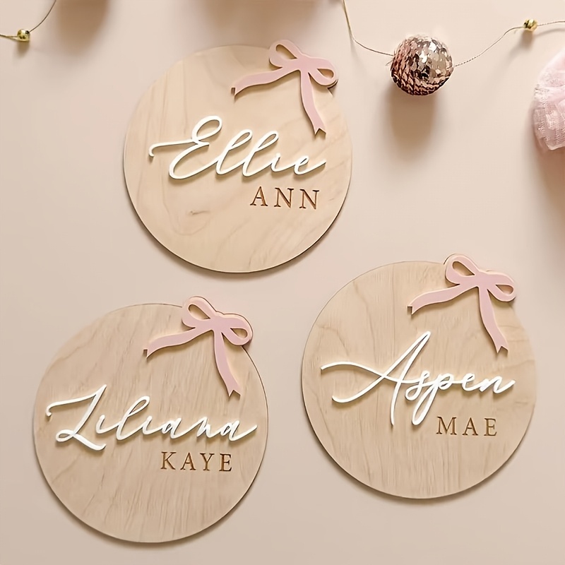 

A Customizable Wooden And Acrylic Personalized Sign, Featuring A - Photography For Gender Reveal, , Birthdays, And Holidays - No Electricity Required.