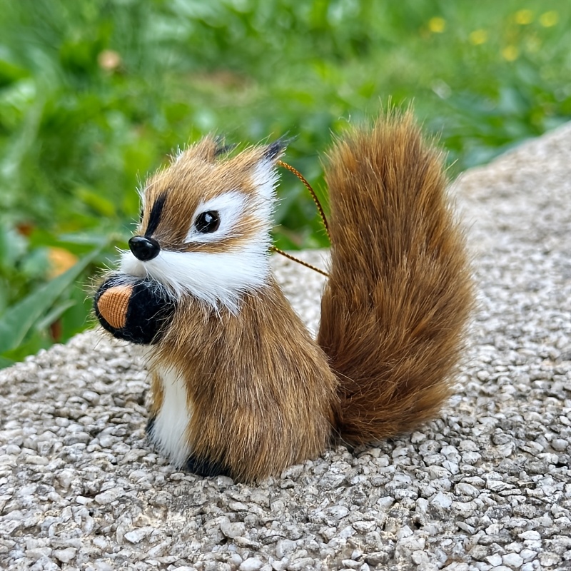 TEMU Squirrel Figurine Ornament, Lifelike Animal Statue, Hanging Decor, Available, Home Decor Ornament, Decorative Figurine For Tabletop Shelf