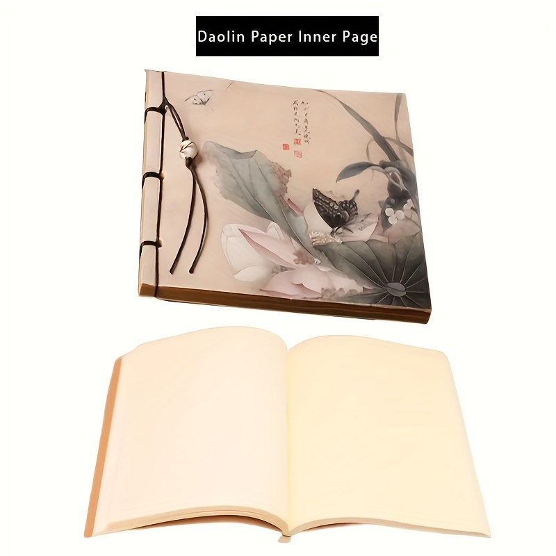 80 Sheets Chinese Wind Thread Bound Book, Leather Journal Leather Notepad Scratch And Sketch Books For Adults Paper, Notepad Sketchbook Journal Notebook Beautiful Sketch Book Tassel
