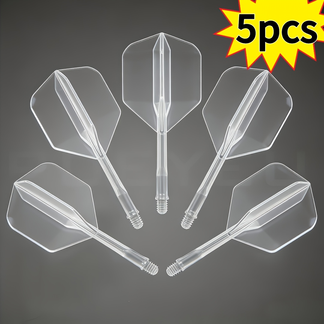 E-shop 5-er Set Wettkampf-Qualität Dart-Ersatz-Schwanzflossen, Hochfestes PET-Material, Stromlinienförmiges Design zur Widerstandsreduzierung, für