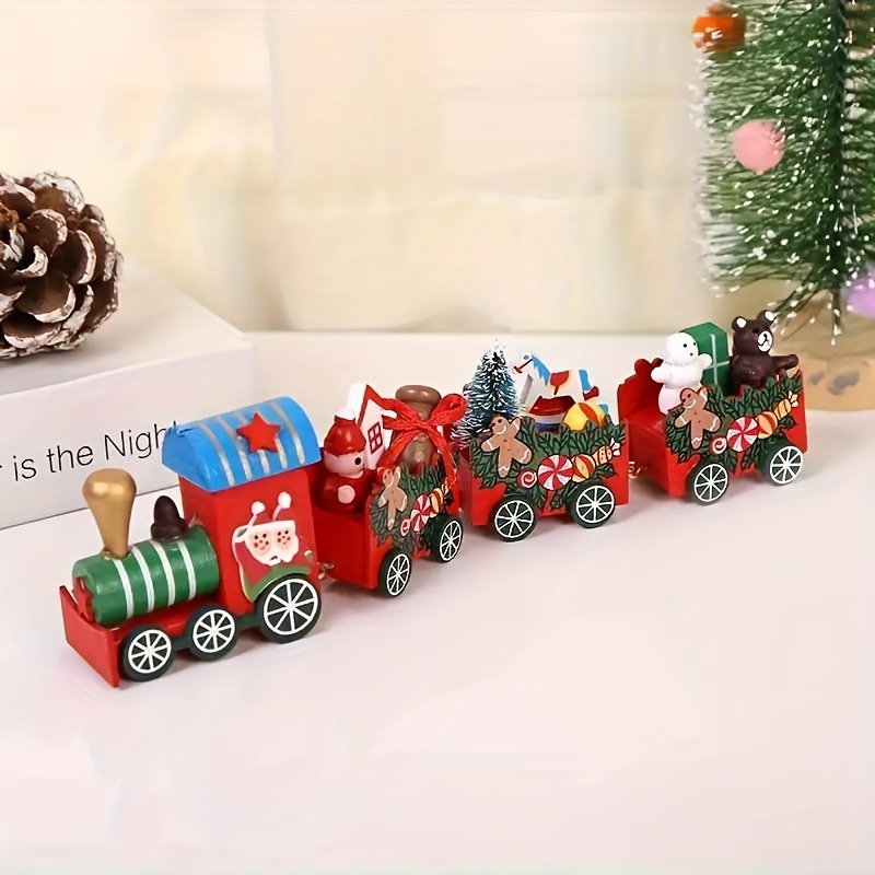 

Wooden Christmas Train Set - Tabletop Decor For , 14+ - No Electricity Required, Featherless, Ideal For Christmas, , Easter, Thanksgiving Decorations