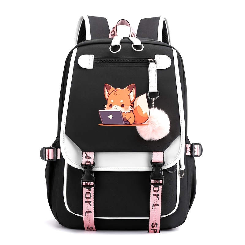 TEMU Sac à dos de sport grande , sac à dos pour ordinateur portable, sac à dos léger à imprimé renard, adapté à un et aux , léger et durable, design