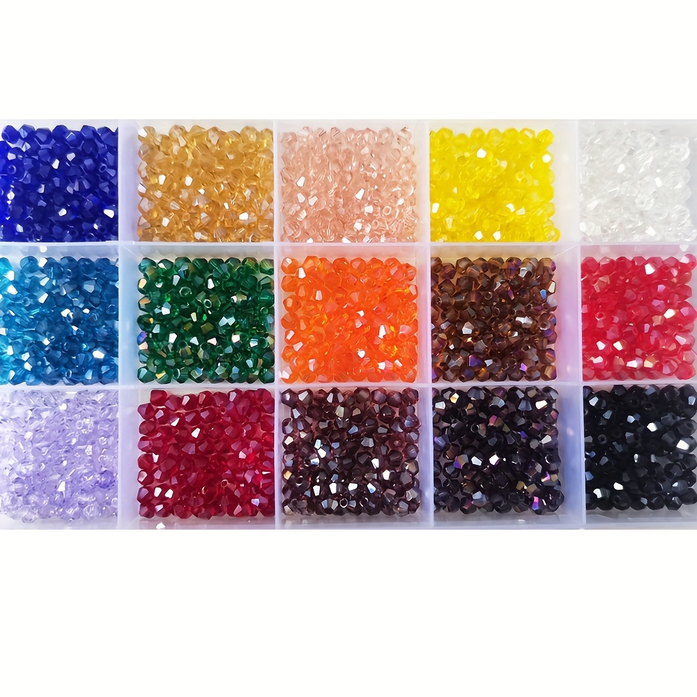 

de Perles en Verre Scintillantes Ab - 1400/1700pcs en Tailles Assorties (4Mm & 3Mm) DIY, Bracelets, et Loisirs