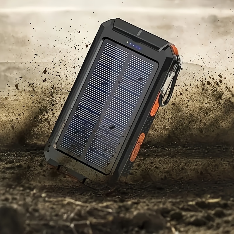 2pcs Solar Charger 20000mAh, Portable Dual USB Output Solar Charging Panel, Fast Charging External Battery Pack, Built-in LED Flashlight Emergency Model for Hiking. (Pack of 2), Solar Battery, Portable Power Station with Solar Panel