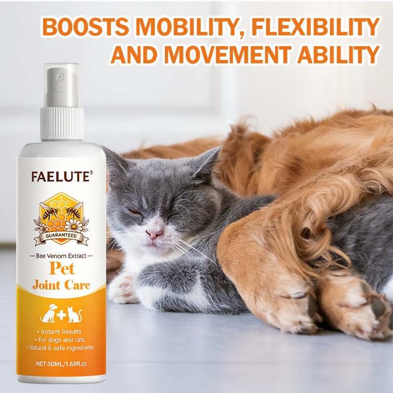 FAELUTE Daily Pet Joint Support Spray Nourishes And Moisturizes Pet Foot Paws, Helps Promote Flexible And Agile Joints, Mild And Safe Topical Spray for Everyday Body And Joint Health Maintenance for Puppies, Kittens, Adult And Senior Pets
