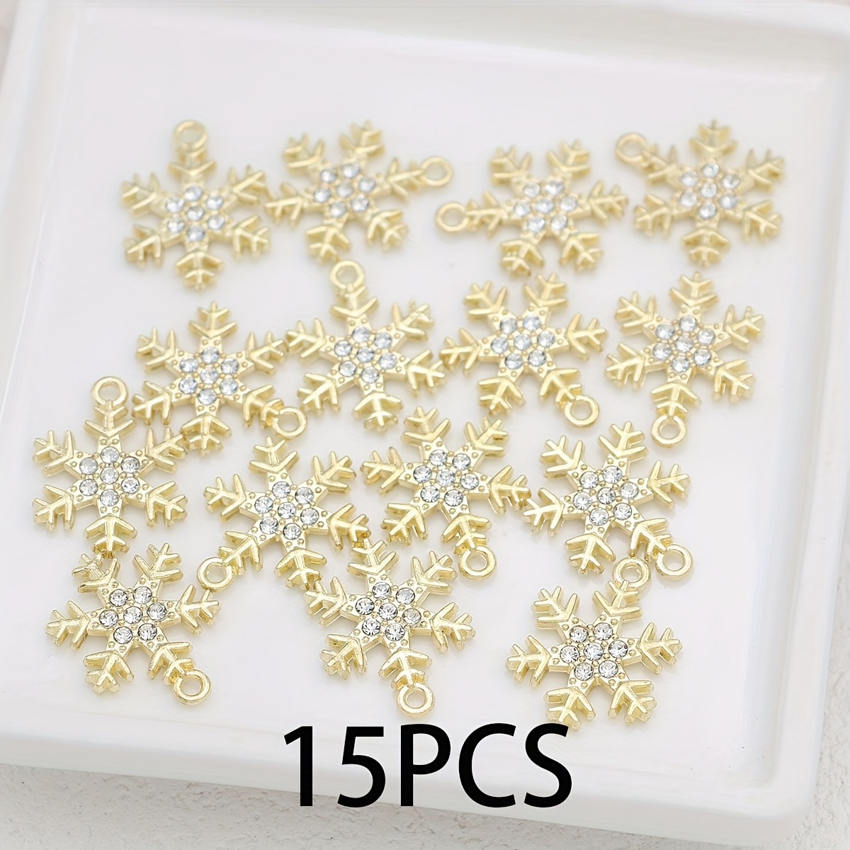 TEMU 15 Pezzi Pendenti a di Dorati - Pendenti Natalizi Lucidi per Creazioni DIY, Collane, Bracciali, Orecchini e Portachiavi con di Realistiche
