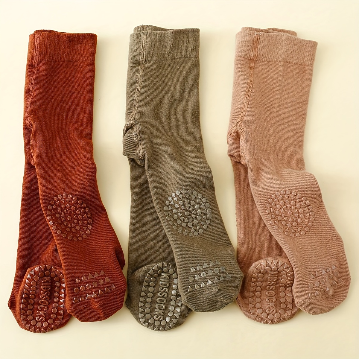 3pcs Non-slip Pants Socks For Crawling