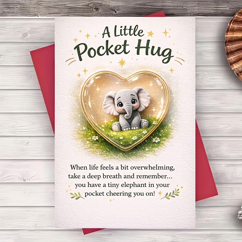 TEMU 1pc Greeting Card Pocket Greeting Card Encouragement Note Flat Card For Coworkers For Support Get Well Motivation Gift
