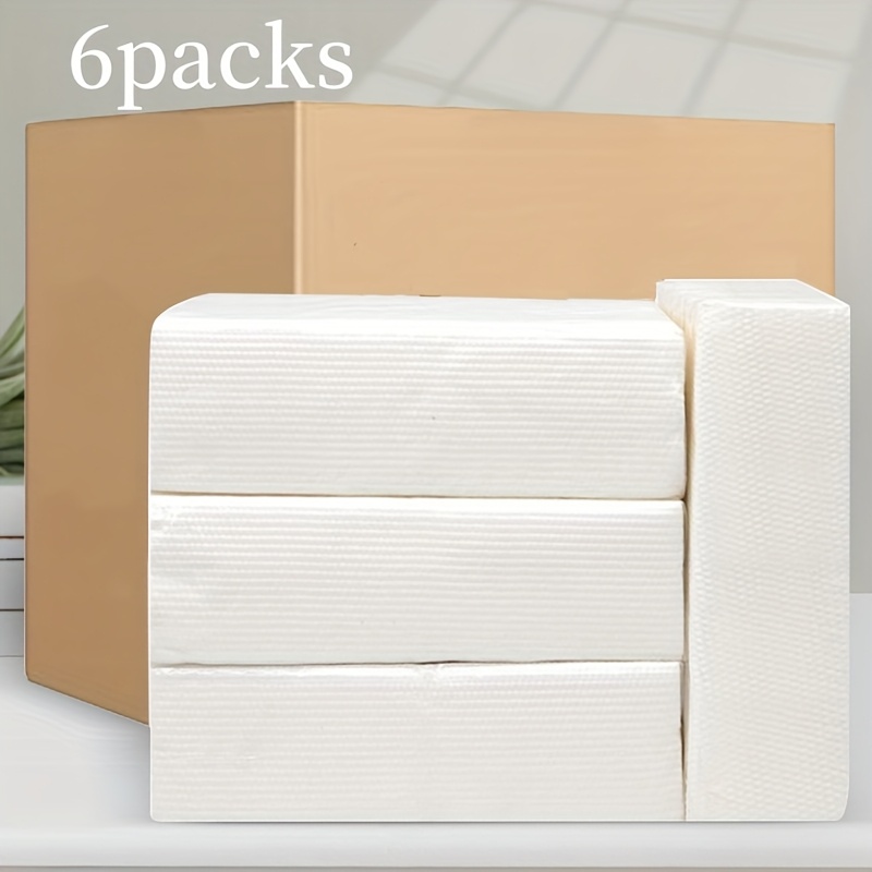 Image of 6packs Keyim® Thickened Disposable Commercial Hand Towels, 185 Sheets/pack Single-layer Thickened Hand Paper, Super Absorbent Wet And Dry Dual-use Paper Towels