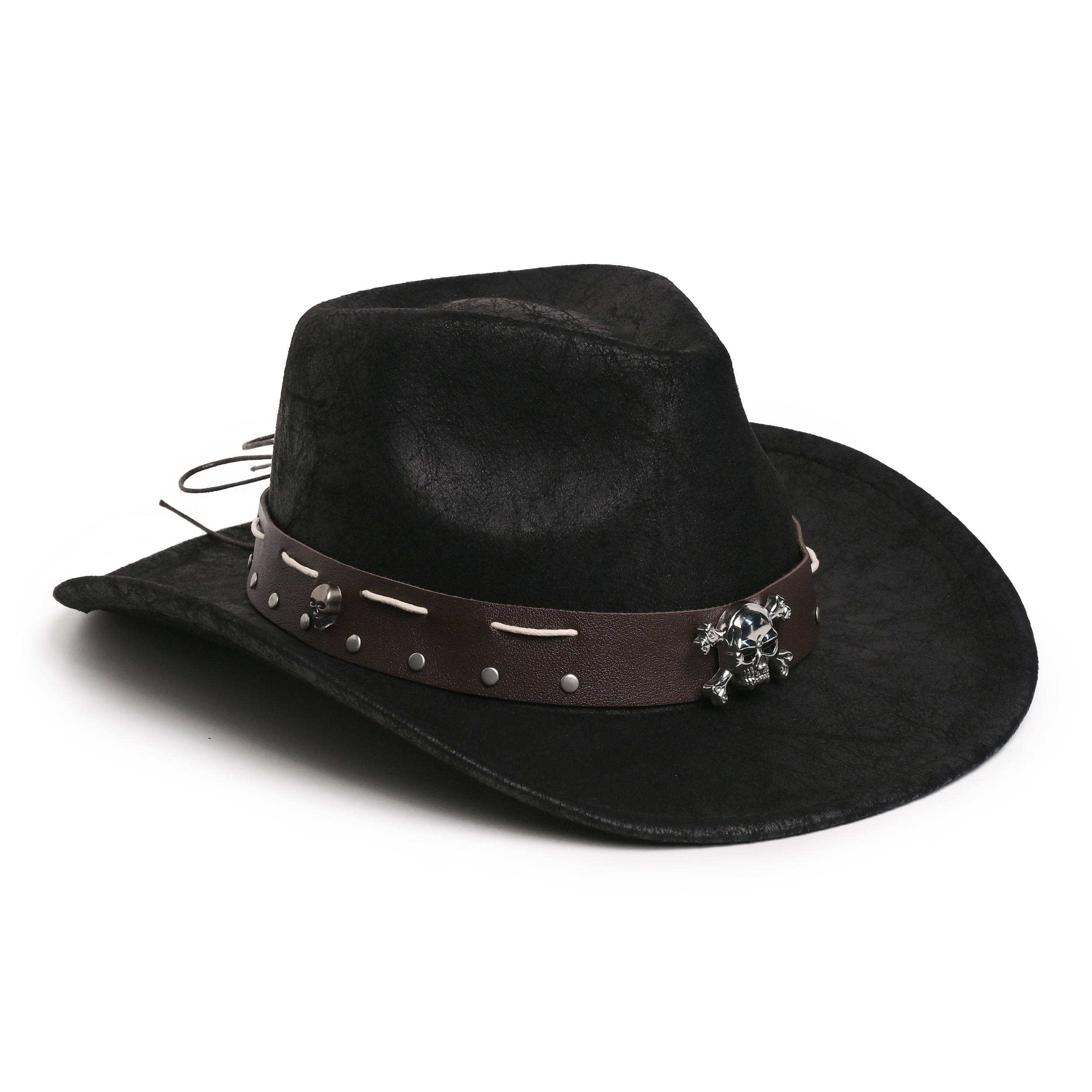 TEMU Solid Color Felt Skull Additions Vintage Breathable Sun Hat Travel Hat Formal Hat Beach Hat For Men And Women, Outdoor Sun Umbrella, Western