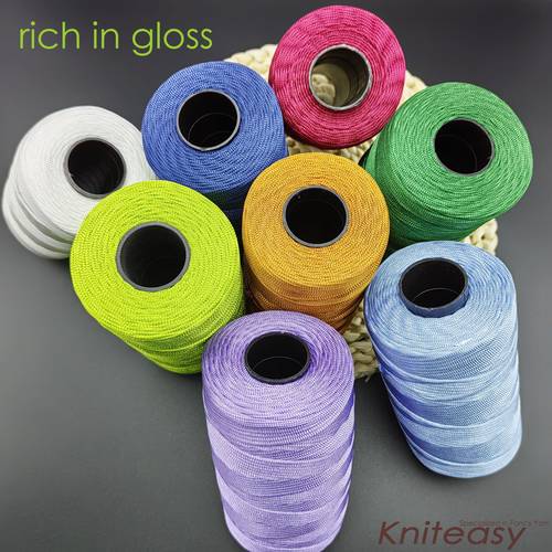250g polyester yarn 3mm thick glossy macrame cord for crochet knitting crafting hats bags cushions mixed color fiber pack