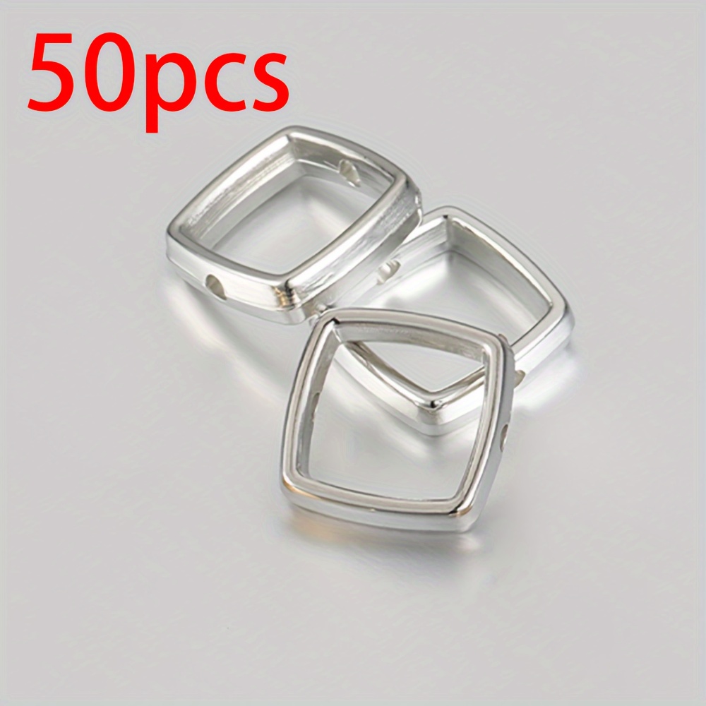 TEMU 50 pz Perline Quadrate con Angoli Arrotondati e Due per Ciondoli e Accessori Creativi Fai da Te (Stili Casuali)