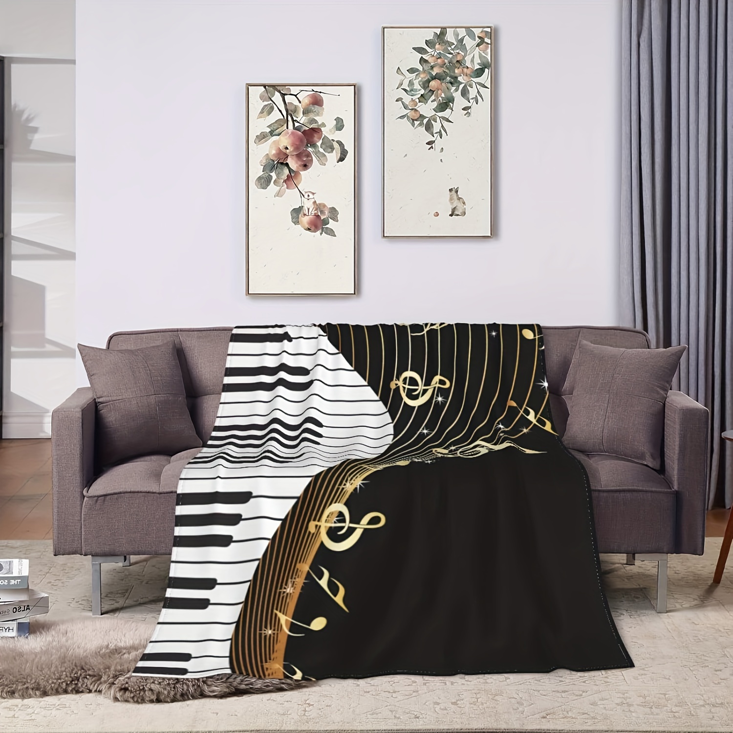 

Cozy -themed Soft Flannel Throw Blanket - Perfect Gift For Music Lovers, Ideal For Couch & Bed