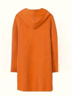 chaqueta con capucha y botones en el para mujer, estilo casual, con cuello , color , ropa de abrigo para otoño e invierno, larga, y acogedora, adecuada para ropa casual, otoño e invierno, diseño de cuello , chaqueta .