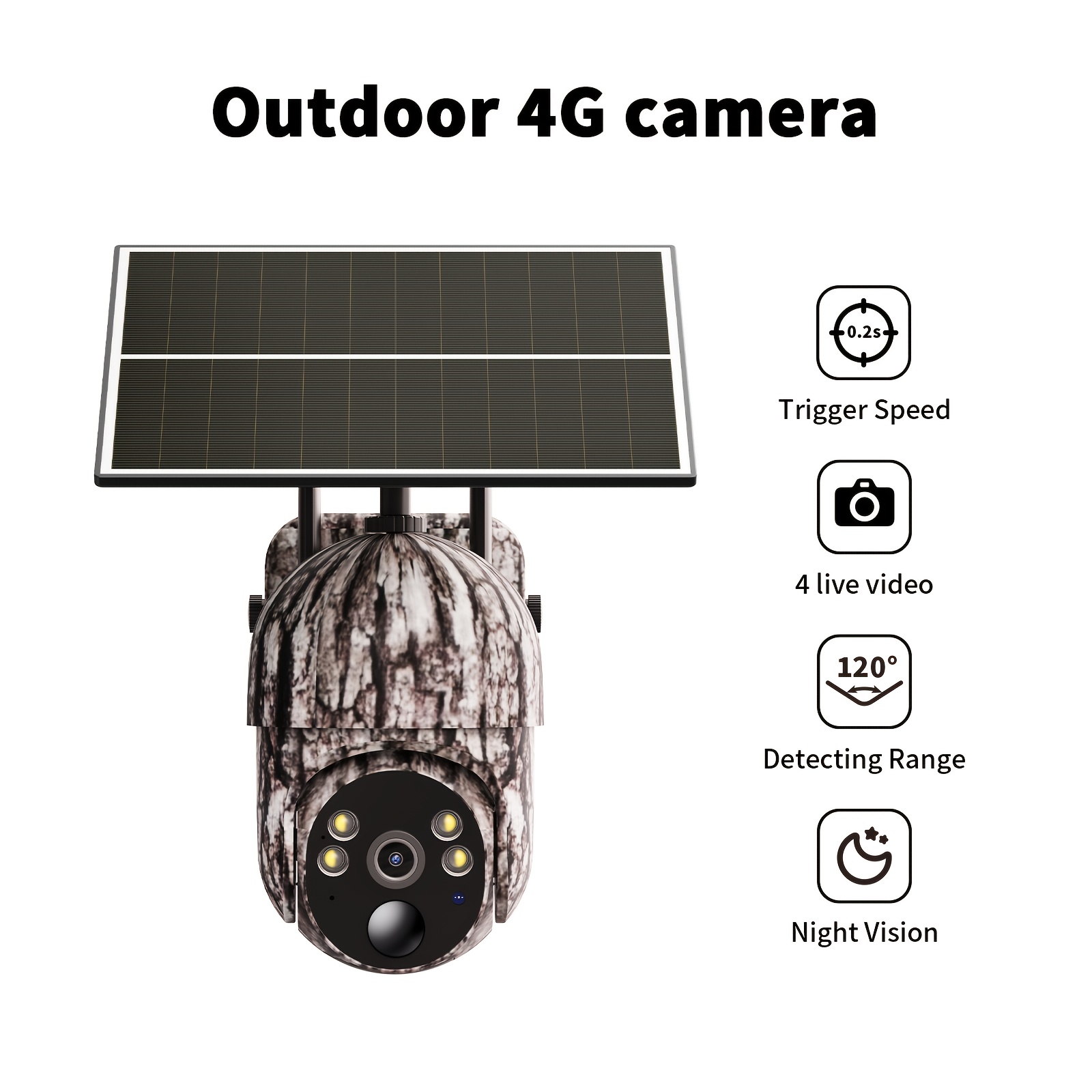 Camera For Hunting - 2k Trail Camera, Remote Real-time Viewing, 0.2s Trigger Motion Activated Hunting Camera, 360° Panoramic View, Hd Night Vision For Outdoor Wildlife, Outdoor Wildlife Monitoring