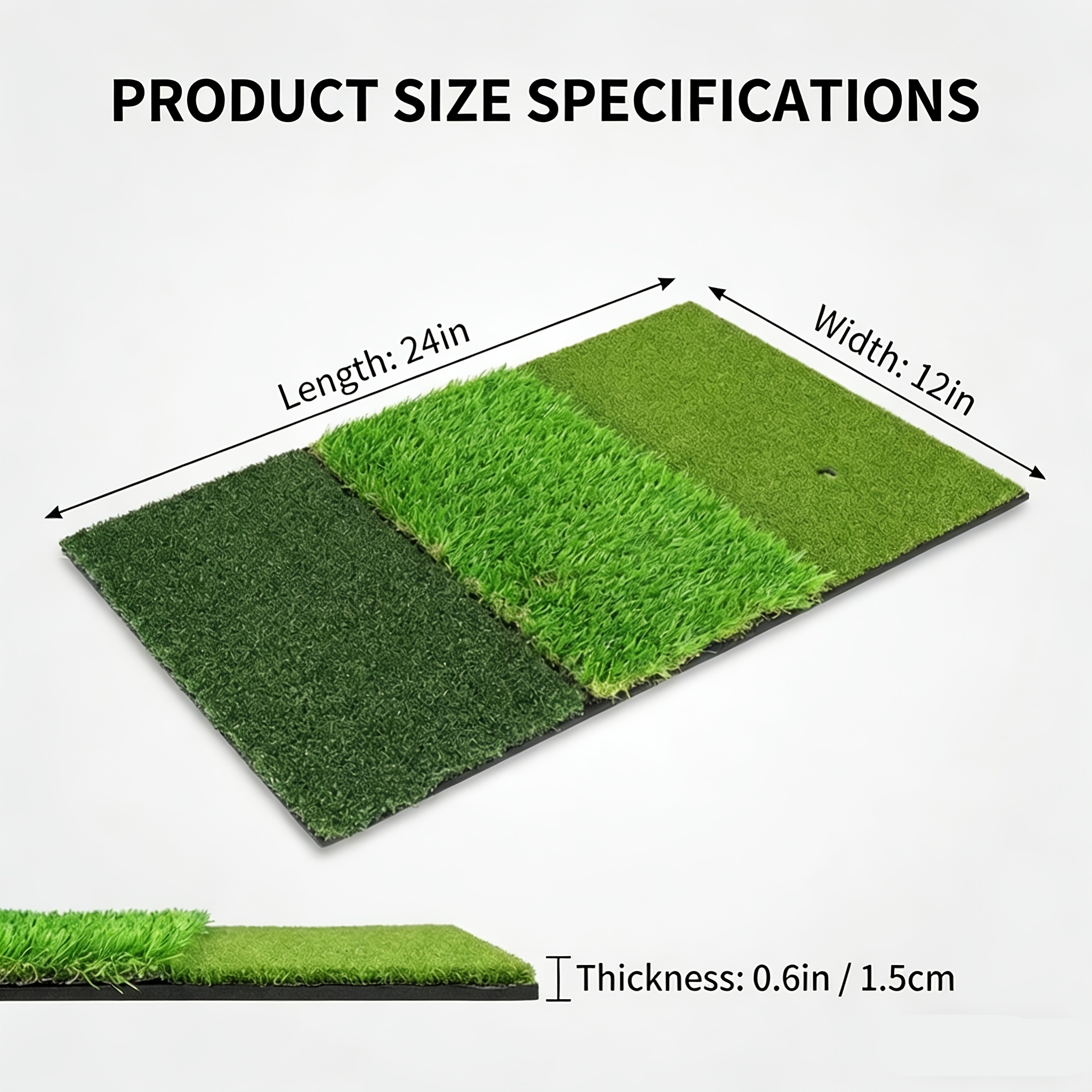 TEMU Golf Hitting Mat, Golf Training Mat For Swing Path Detection Batting, Extra Replaceable 24 Inch X 24, Golf Gifts For Men Women For Home Indoor Outdoor