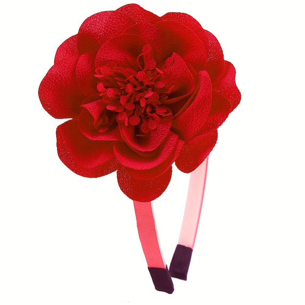 Image of Candy Solid Color Flower Headbands Hairbands For New Handmade Hair Hoop Headwear Hair Additions Hair Bands
