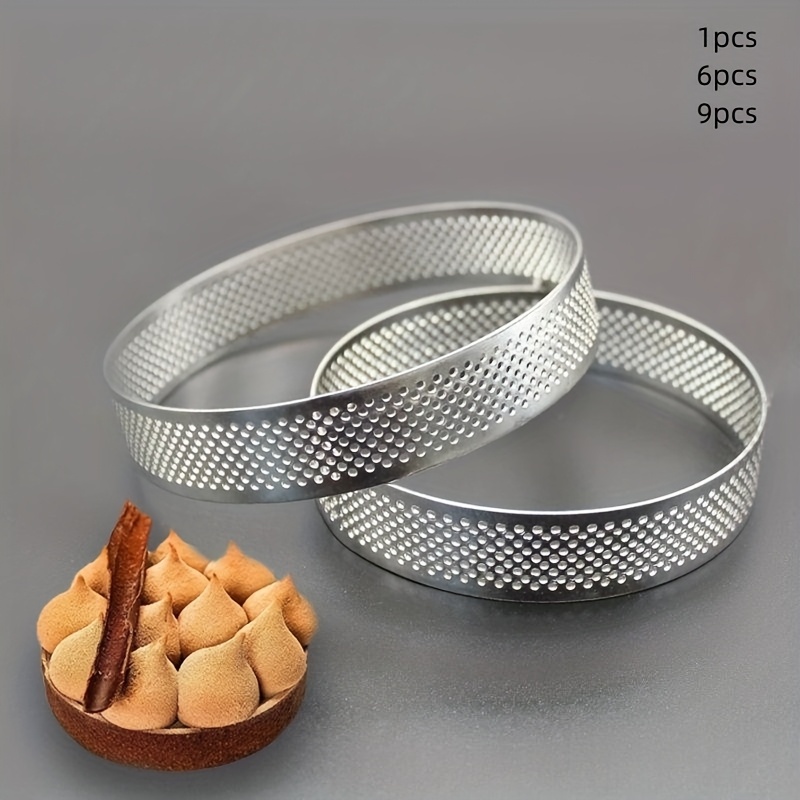 

304 Stainless Steel Round Manual Mousse Ring Punching Tower Ring Baking Kit For Thanksgiving, Creative Cake Mould, Square Cheese Tart Ring, Diy Baking