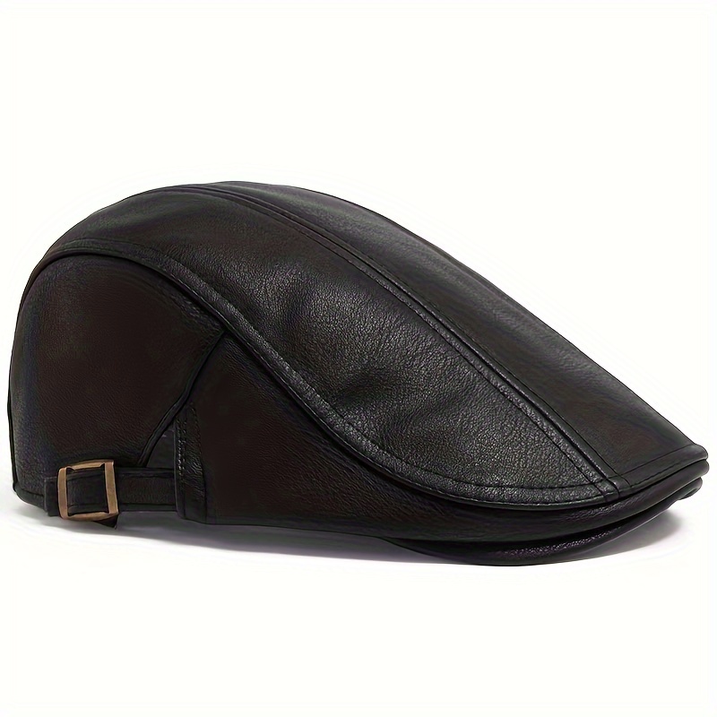 

Stylish Vintage-inspired Pu Leather Beret For Men - Warm, & Fashionable - Perfect Autumn/winter Accessory, Ideal Gift