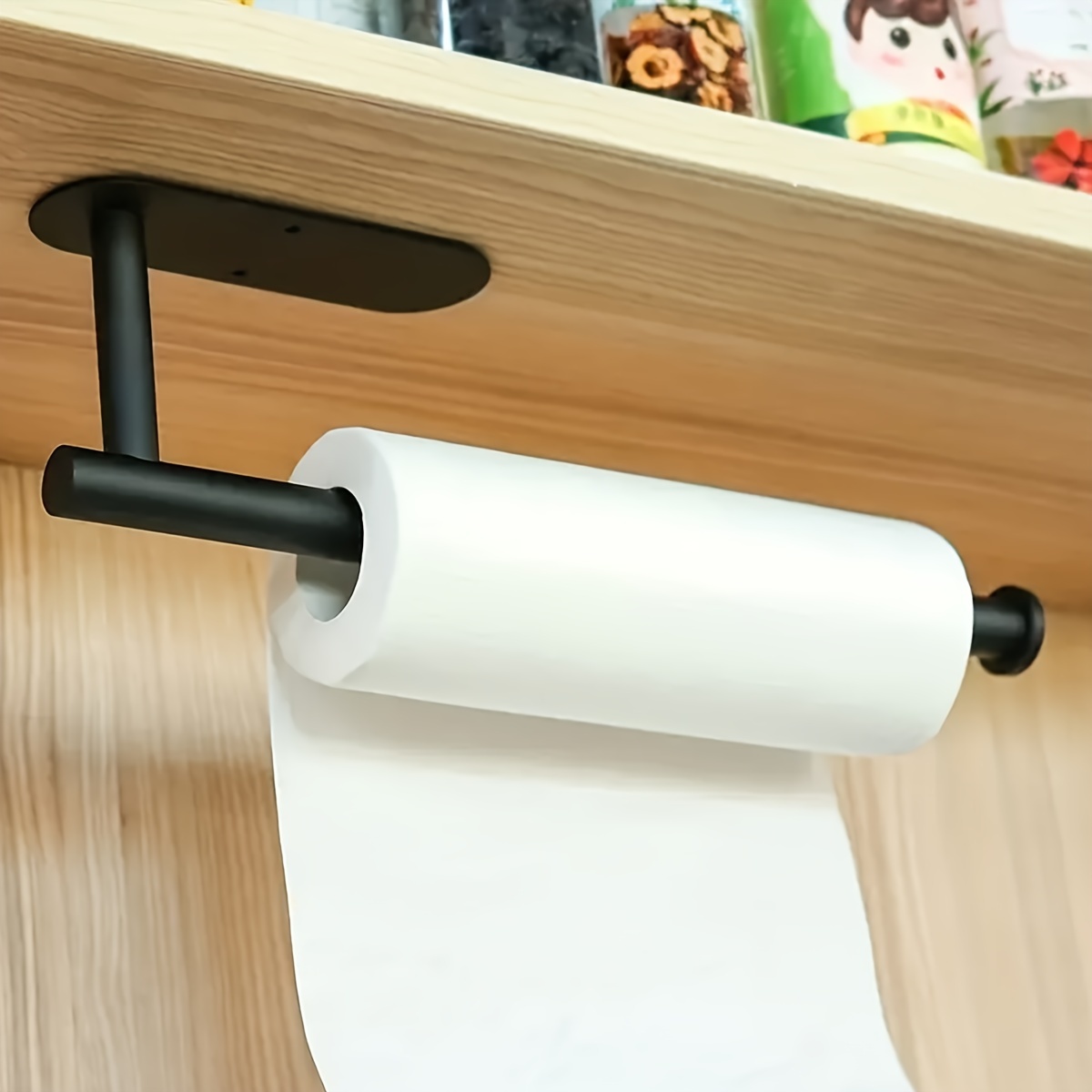 

1pc Toilet Roll Paper Holder, Bathroom Tissue Storage Rack, Wall Mounted Tissue Rack, Kitchen Paper Towel Holder, Bathroom Accessories, Bathroom Storage And Organization Supplies