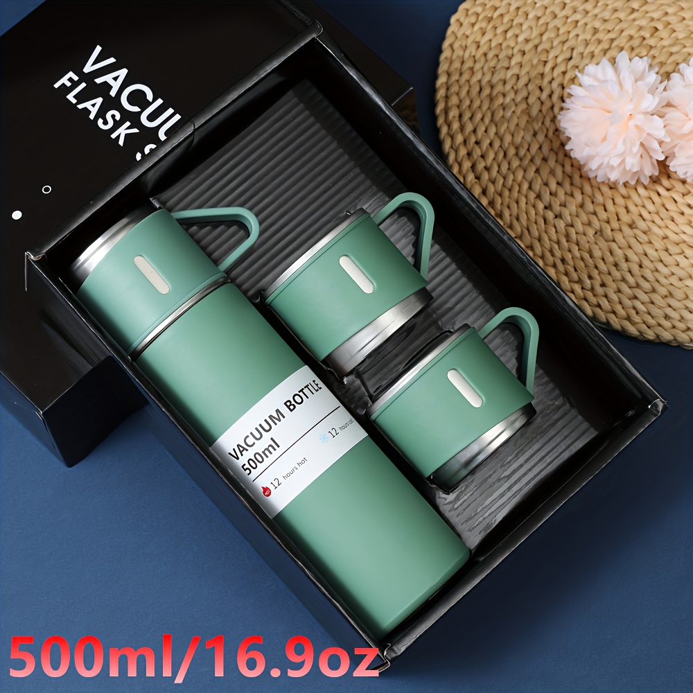 [Vacuum Insulated Mugs] Set of 500Ml/16.9Oz Stainless Steel Thermal Mugs | Vacuum Insulated Flasks, Insulated Sports Bottles, And Thermos Bottles Suitable for Both Hot And Cold Beverages, Perfect for RV Living, Compact RV Furniture, Outdoor Activities, And Office Use, Making an Excellent Gift for Loved Ones. RV Kitchen Accessories