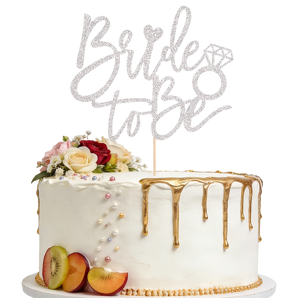 1pc Bride To Be Cake Topper - Bridal Shower, Bachelorette, Engagement & Wedding Party Cake Pick Decorations Supplies, Photo Booth Props