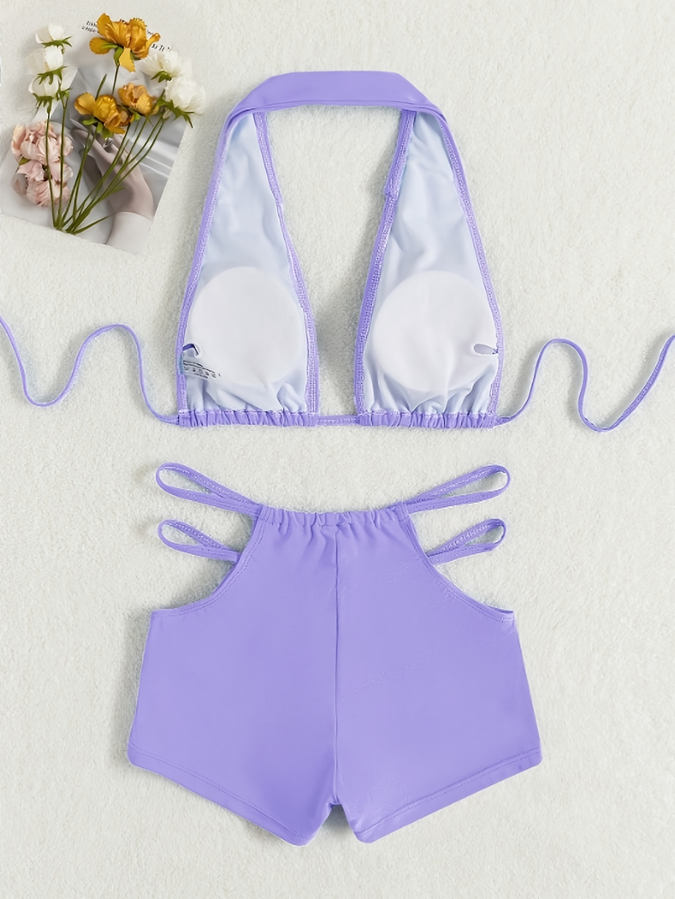 Women's Solid Color Bikini, Hot and Sexy Beach Swimwear