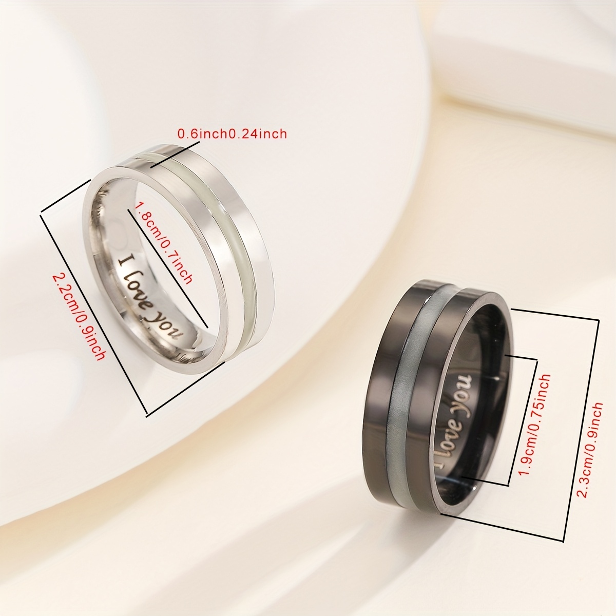 2pcs Luminous Circular Gear Glowing Rings