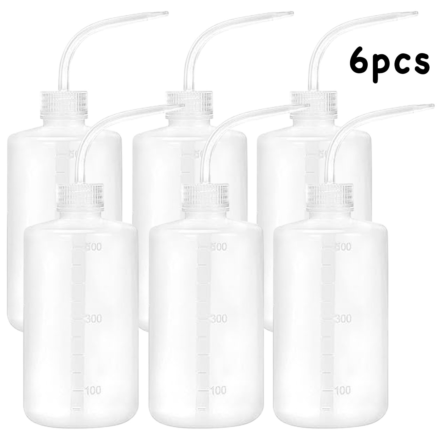 TEMU 6pcs 8.5oz / 16.9oz Liquid Squeeze Bottles, Ldpe Plastic Bottles, Sturdy And Durable, With Narrow Spout And Measurement , Suitable For Small