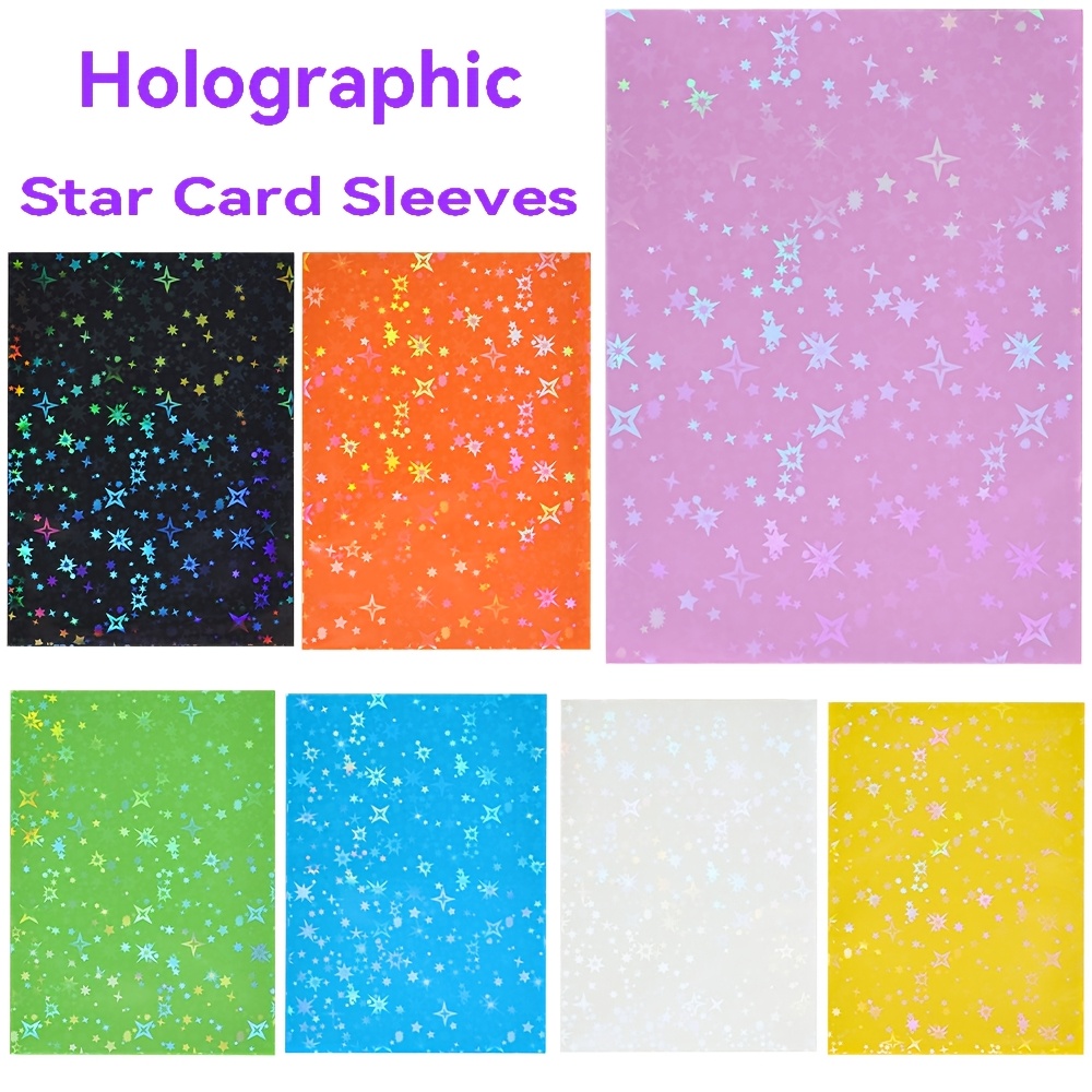 100pcs gemstone laser flash holographic kpop photo cards sleeves cover cute  shinny sparkly tcg card foil protective film magic - toys & games - Temu