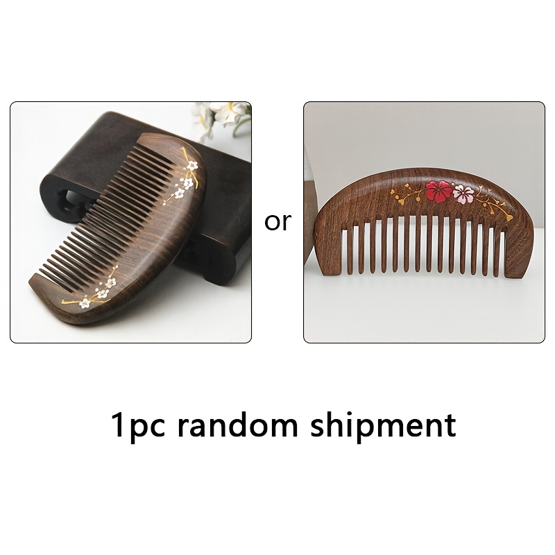 Image of 1pc Elegant Black And Comb - Narrow Tooth, Ideal For Beard And Hair Styling, Hair Styling Tool | Elegant Hair Additions | Durable Comb, Random Pattern
