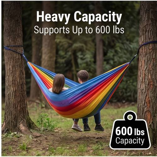 102-inch × 55-inch ow Hammock, Soft and Comfortable Fabric with St ps, Portable Camping Hammock Bag, Suitable for Outdoor Gardens, , Patios, and Indoor Use