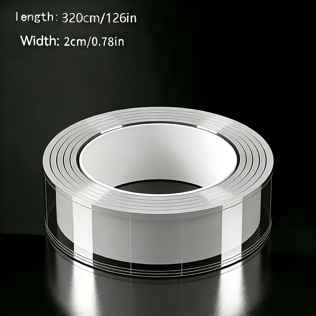 TEMU 1 Roll 122 Inches, Super Strong Adhesive Powerful Double-sided Nano Tape - Strong Bonding, Reusable, Suitable For Crafting, Christmas Decor And