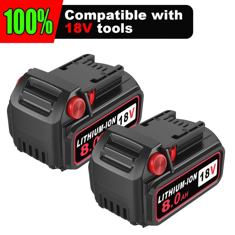 TEMU 8.0ah 18v Battery (2-pack) Compatible With 48-11-1850, 48-11-1852, 48-11-1820, 48-11-1828, 48-11-1830