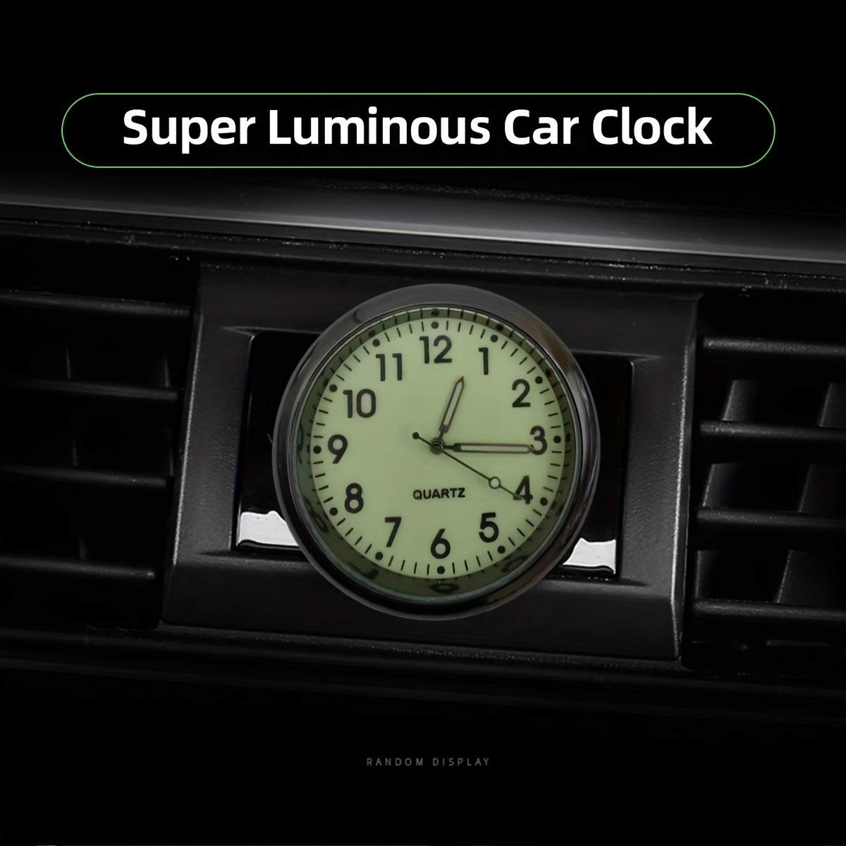 Glow Decorative Clock Car Clock Mini Quartz Analog Car - Temu