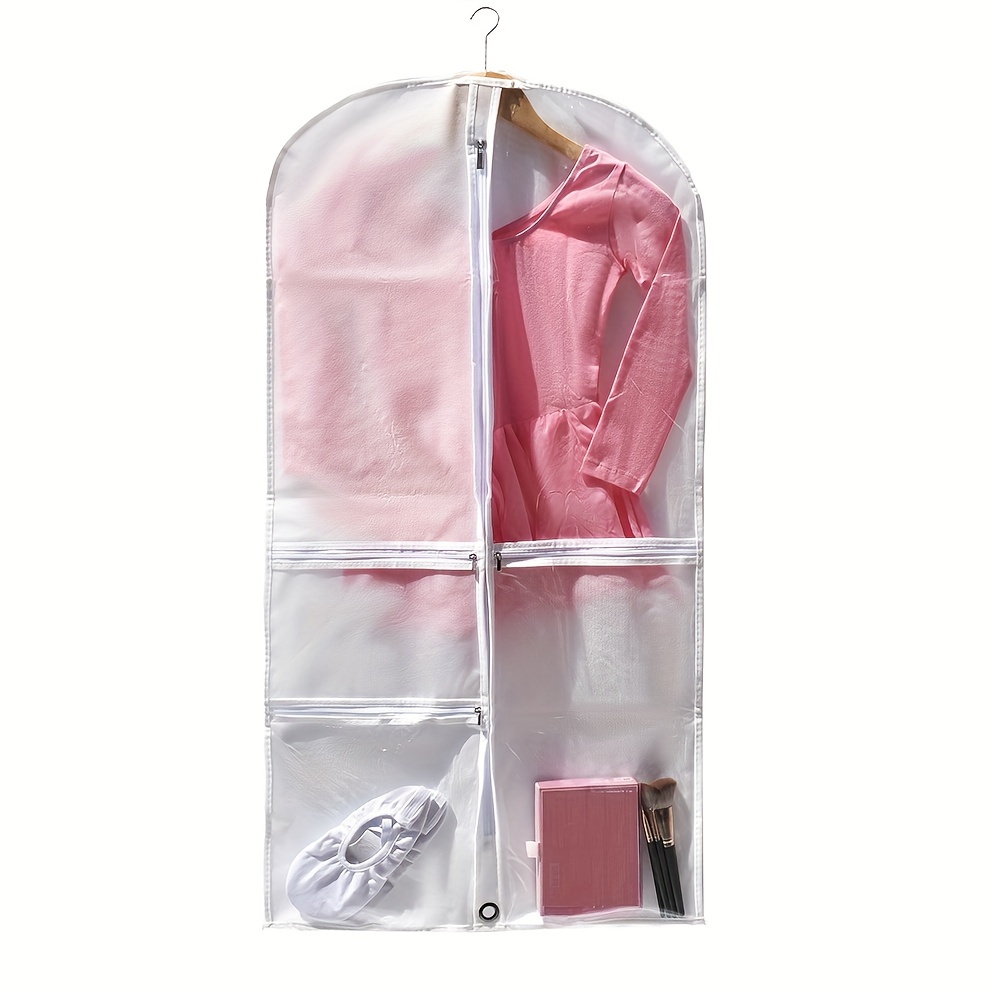 TEMU 1pc Of Semi-transparent Minimalist Dust-proof Dance Skirt Storage Bag, Dance Skirt Garment Bag, Suit Garment Bag, For Wardrobe And Travel, With